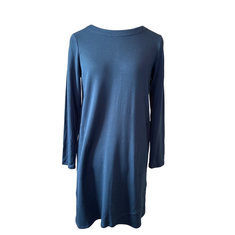 J. Jill Pure‎ Jill Midnight Sky Blue Fleece Lined Knit Dress Long Sleeve XS NWT